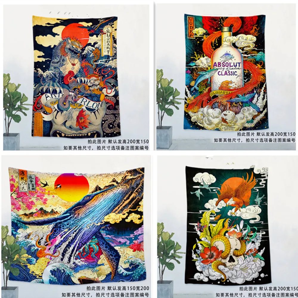 Vintage Japanese Ukiyo E Hanging Flag Beautiful Tattoo Banner