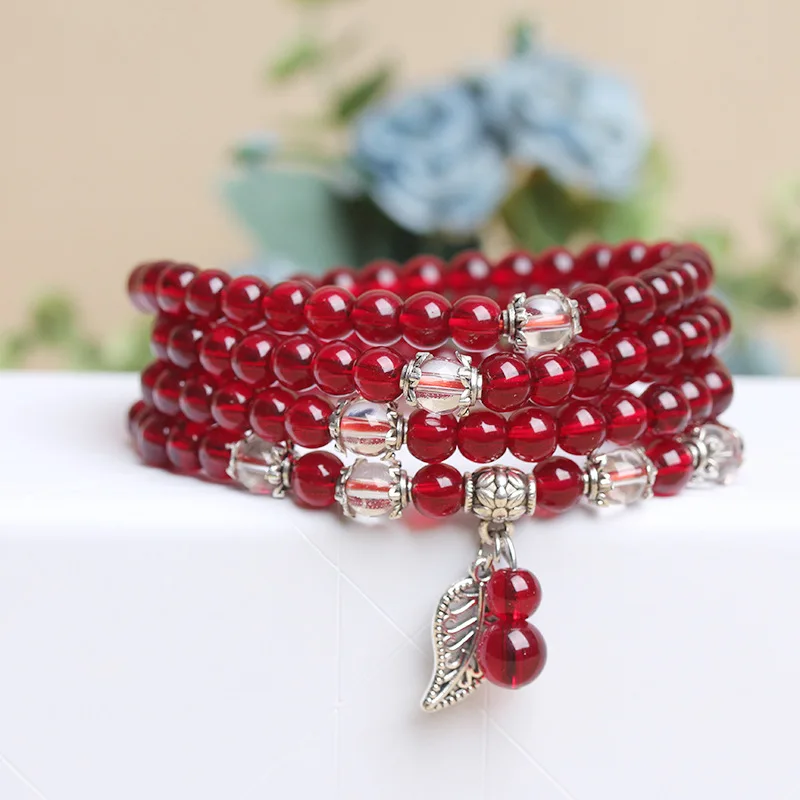 Handmade-Mala-Bracelet-Synthetic-Garnet-with-White-Crystal-Bracelet-108-6mm-Beads-Charm-Women-Men-Bracelets (1)