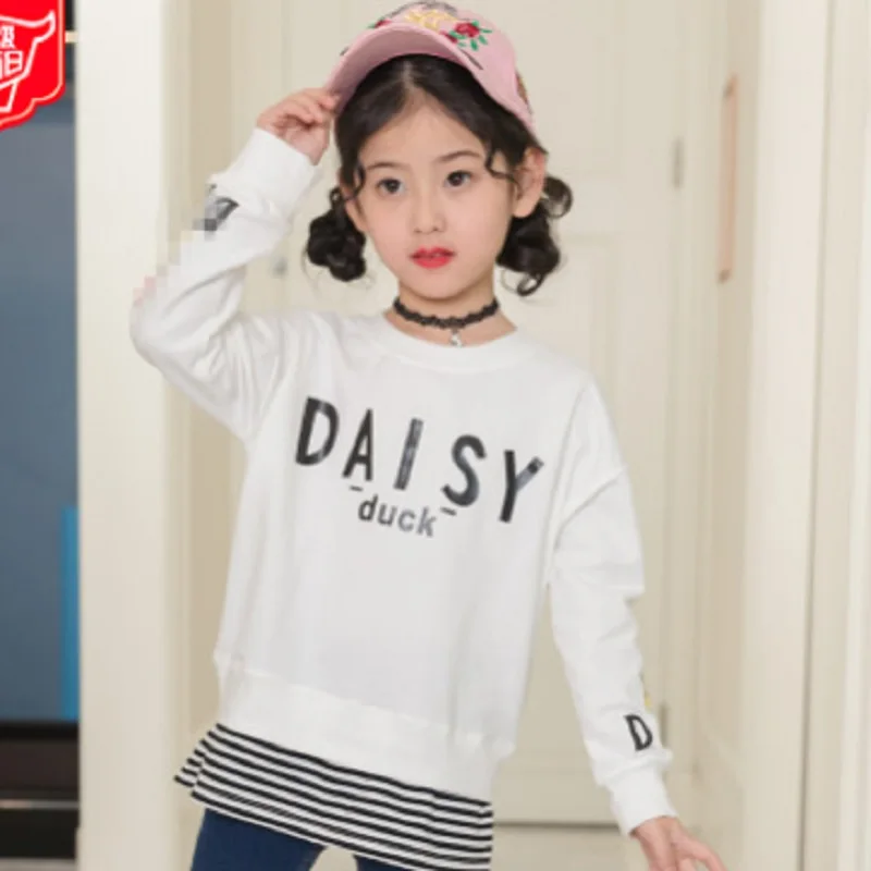 

Girls Cartoon Letter Hoody 2019 New Spring and Autumn Kids Clothes Coat Children's 3 Letter Colors Hoodies Size4-14 ly144
