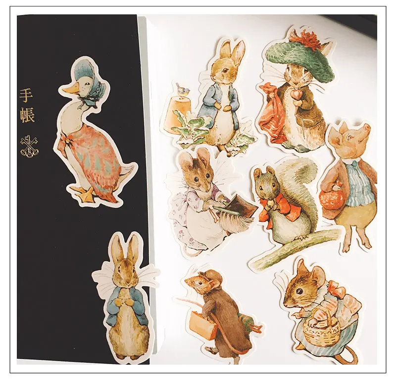 9 шт./упак. милые животные кролик декоративные наклейки DIY наклейки для дневника Скрапбукинг Стикеры для альбомов подарок