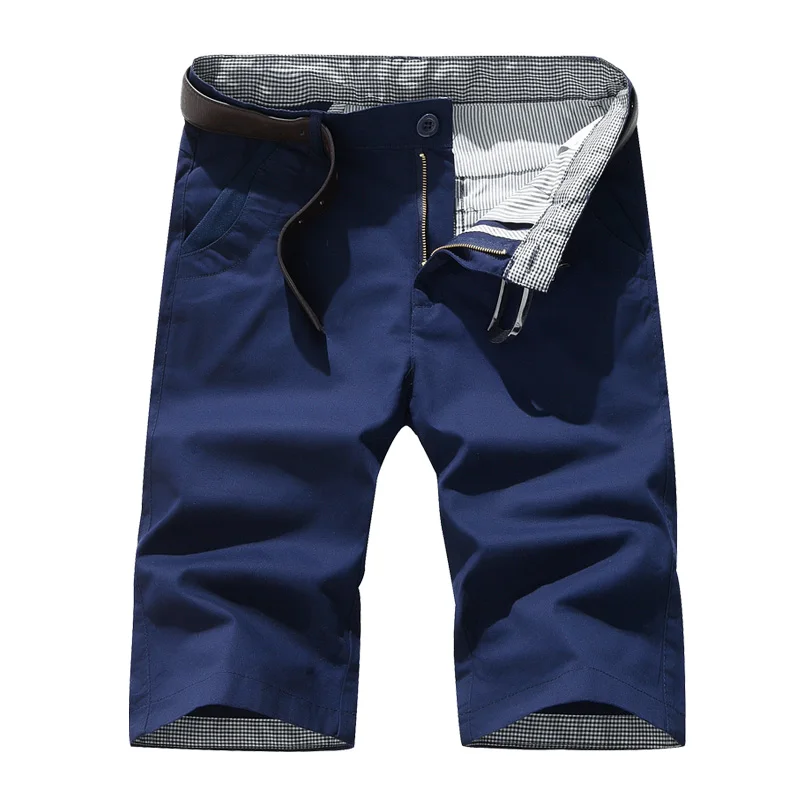 

Casual shorts men's summer shorts men's slim cotton beach solid color simple large size 28-40 casual straight five points shorts