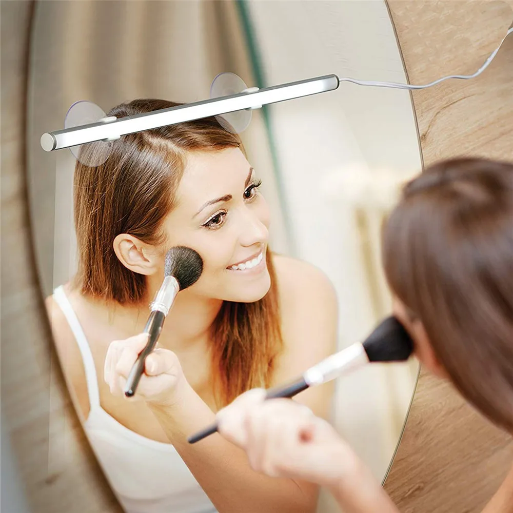 

LED Portable Mirror Vanity Lights Simulated Daylight Hollywood Makeup Headlamp Bright Long Strip Lamp Power USB/EU/UK/US Adapter