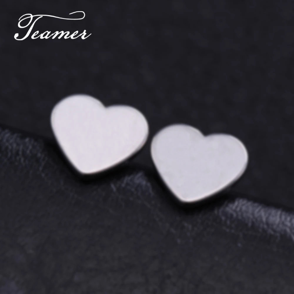 

Teamer Small Heart Earrings Simple Minimalist Bijoux for Women Stainless Steel Studs Fashion Jewelry Gifts for Girl Aretes 2019