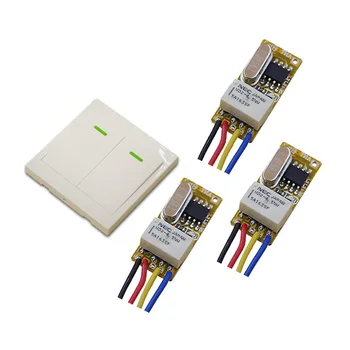 

DC 3.5V 4.5V 5V 6V 7.4V 9V 12V Wireless Remote Control Switch Micro Relay Receiver + Wall Transmitter 315Mhz/433.92Mhz