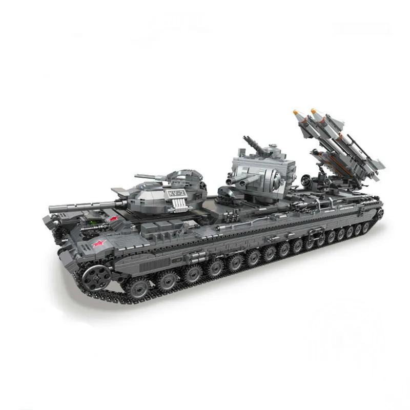 

Heavy Tank War Chariot Kv-2 Tank Assembling Spelling Insert Building Block Alpinia Oxyphylla Toys XB06006
