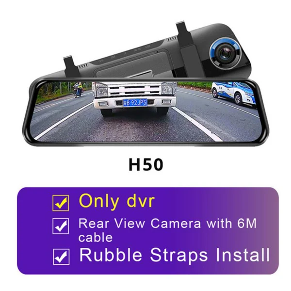 WHEXUNE 4G потоковая FHD 1080P Android автомобильный видеорегистратор Специальное 1" Сенсорное зеркало заднего вида двойная тире камера ADAS WiFi gps регистратор dvrs - Название цвета: H50