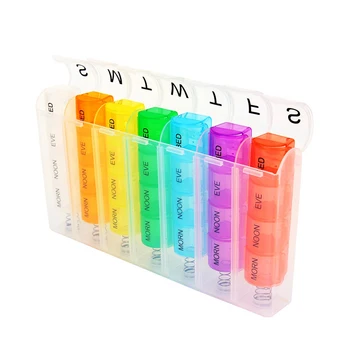 

Colorful Pill Box 7 Day Weekly Pillbox 28 Grid Practical medicine holder Tablets Storage Container Medicine Box Pill Dispenser