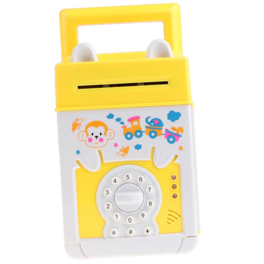 Electronic Password Piggy Bank for Kids Girls Boys Mini ATM Coin Cash Money Saving Box Pretend & Banking Toy Kid Gifts - Monkey