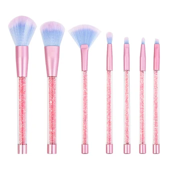 

7pcs Unicorn Pink Diamond Handle Glitter Makeup Brush Set Shinny Foundation Blending Power Beauty Makeup Tool maquillaje
