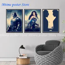 Batman v Superman el amanecer de la justicia B Vintage Retro de marco de poster pared casa decoración regalo 42*30 cm