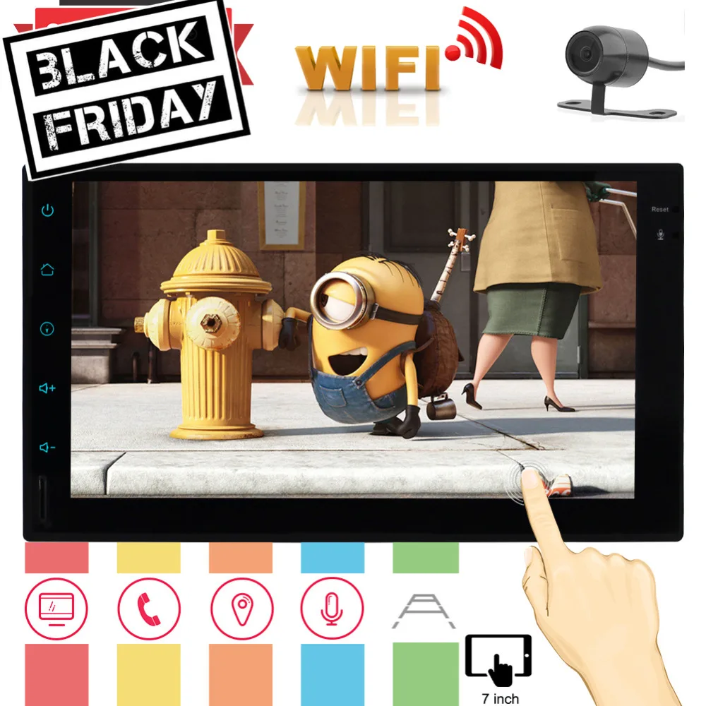 Best 7 Inch Head Unit Android 6.0 Car Stereo MP5 Double 2 Din In Dash GPS Navigation Bluetooth Radio Audio System Support USB SD Cam- 0 Best 7 Inch Head Unit Android 6.0 Car Stereo MP5 Double 2 Din In Dash GPS Navigation Bluetooth Radio Audio System Support USB SD Cam- 0