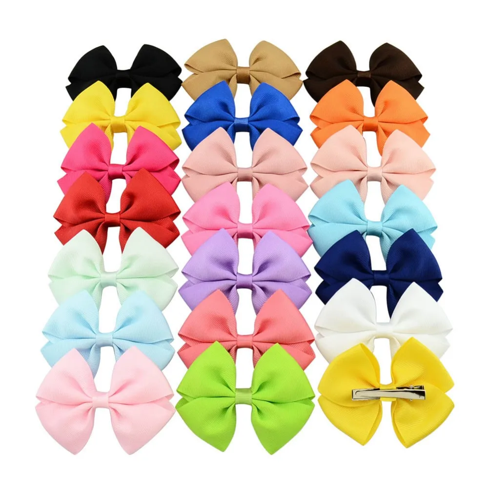 200 PCS/lot , 3.5" Girls Grosgrain Ribbon Hair Bows on Alligator Clips