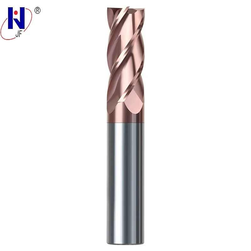 

D5*13*D6*50mm*4T Solid carbide 4 flutes flattened end mills with straight shank HRC58 TiSiN Coated Helix Angle-30DEG