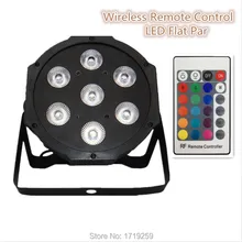 Беспроводной пульт дистанционного управления 2017 7×9 Вт RGB DMX Led Плоским Пар Света Высокой Мощности с Профессиональным для Партии КТВ Диско DJ