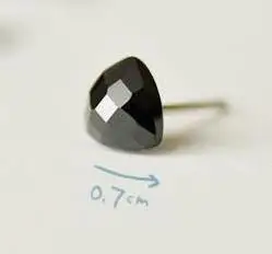 Настоящие настоящие однотонные 925 пробы серебряные серьги-гвоздики для мужчин и женщин, ювелирные изделия, черные квадратные круглые камни, мужские женские серьги - Окраска металла: Triangle