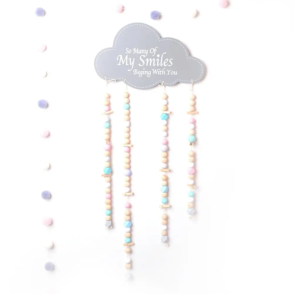 

Cloud Raindrop Kids Room Decoration Ornaments Wooden Nordic Style Kids Decoration Girls Room Hanging Nursery Decor Pendents S3