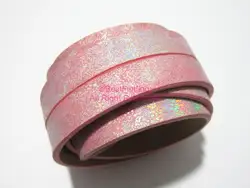 10 мм металлик великолепные розовая кожа шнур 10x2 мм плоский кожаный шнур