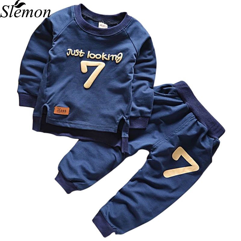 2018 Spring Autumn Boys Clothes Sets Casual Sports Letters 7 Tracksuit
