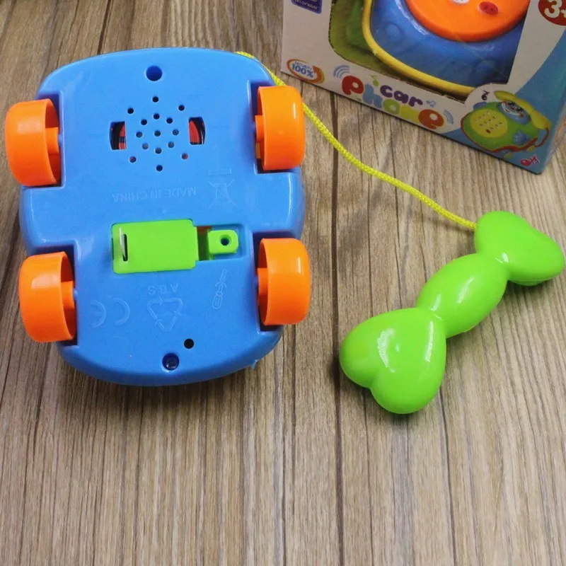 Детские Развивающие игрушки Музыка мультфильм телефон развивающие Дети игрушка в подарок тянуть веревку телефон музыка мультфильм