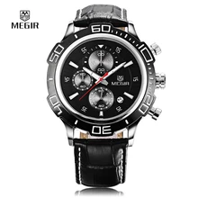 2017 Nouveau Sport Hommes Montre Top Marque De Luxe De Mode Marque MEGIR Montres À Quartz Étanche Calendrier Chronographe Relogio Masculino