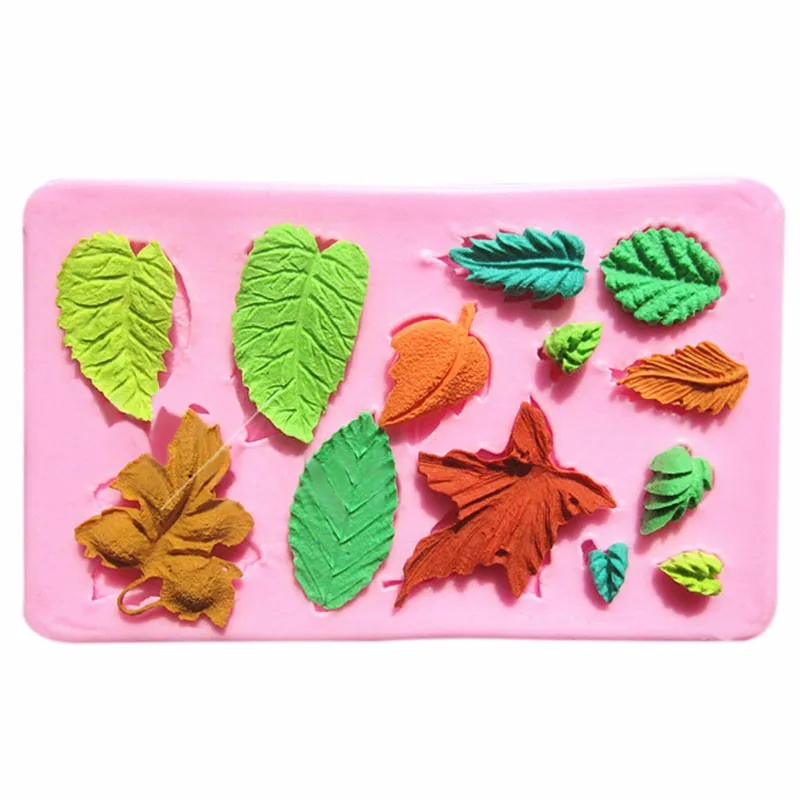 New Mini Leaves Set DIY Sugar Craft Cake Border Silicone Mold Fondant Mold Cake Decorating Tools Gum Paste Moulds Cake Tool