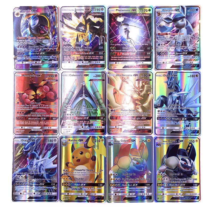 25 50pcs 100pcs 200 Pcs GX MEGA Shining Cards Game Battle Carte Trading Cards Game Children Pokemons Toy