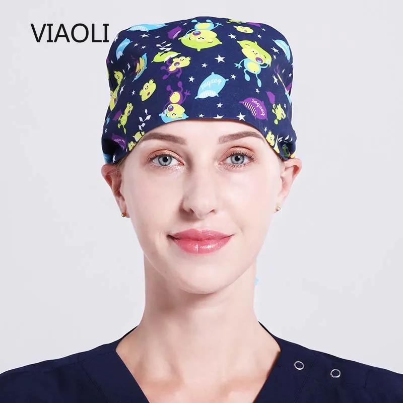 Viaoli операционная комната шляпа Медсестра кепки для женщин спецодежда медицинская pet доктор красота салон женский