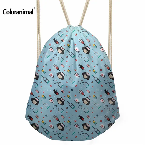Цветная Милая сумка на шнурке с мультяшным принтом; Летняя Пляжная сумка для девочек; детская школьная сумка для книг; Сумка-тоут; Cinch; сумки с завязками - Цвет: CC4065Z3