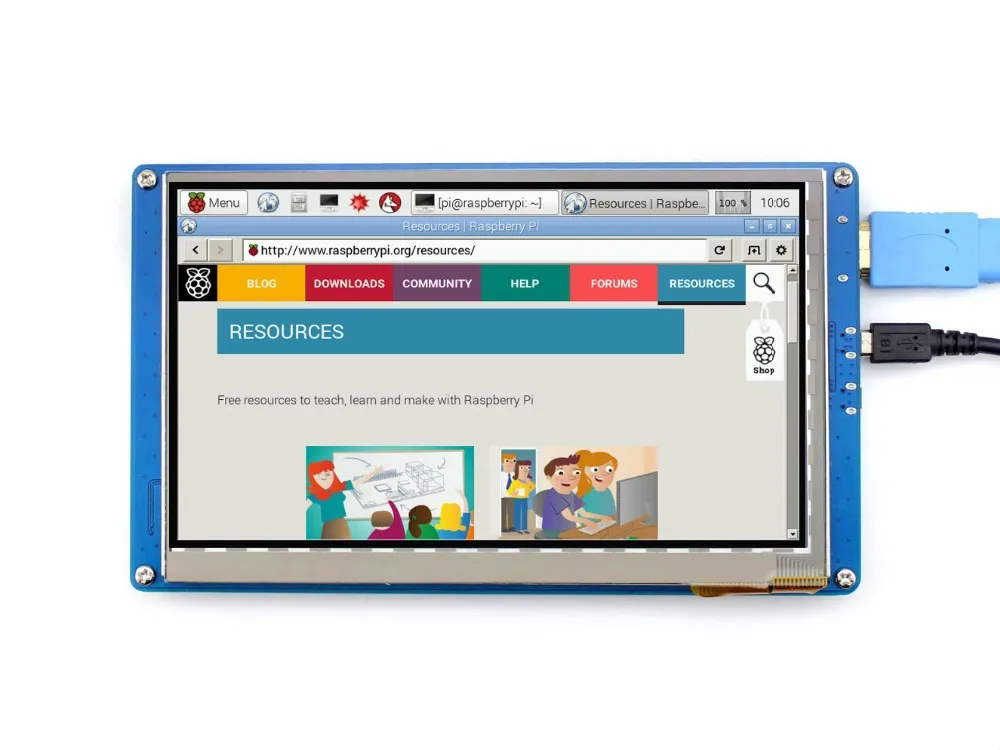 ЖК дисплей с поддержкой Raspberry Pi 3 Banana Beaglebone черный USB 7 дюймов сенсорным