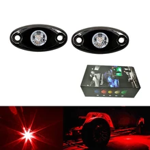 2 pz Rosso Impermeabile Fuori Strada HA CONDOTTO LA Luce Roccia Sostituzione 9 W per Jeep Sottoscocca Underwheel Barca Camion Letto Dock Luci Marine lampada