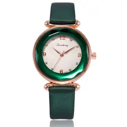 2019 Новая мода повседневное элегантные вечерние женские наручные часы кожаный ремешок со стразами аналоговый диск кварцевые для женщин