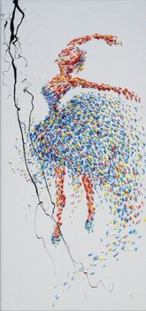 

Hand painted Figure oil painting abstract woman dancing ballerina beautiful girls artwork picture for wall decor Canvas art