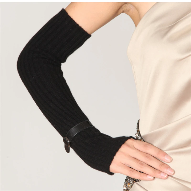 2019 New Women's Genuine Leather Gloves Female Two-Pieces Fashion Black Sheepskin Gloves Wool Knitted Sleeve L137NN-1 2019 New Women's Genuine Leather Gloves Female Two-Pieces Fashion Black Sheepskin Gloves Wool Knitted Sleeve L137NN-1