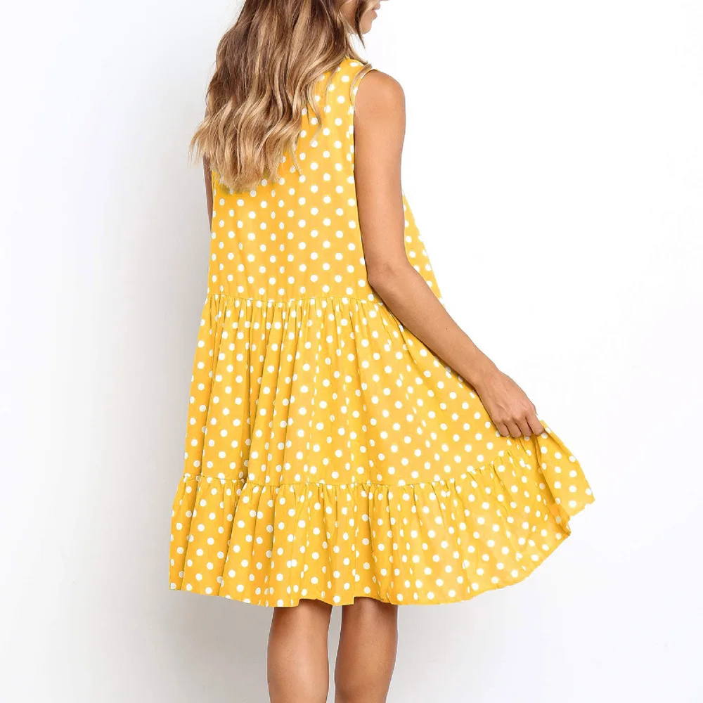 girls yellow polka dot dress