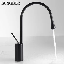 Basin Faucet Deck Mount Black Bathroom Washing Basin Mixer Water Taps Creative Hot Cold Water Mixer Tap Crane Torneira AL-2721H bathroom faucet into the wall cold and hot water taps embedded type mixer double handles table basin wash basin faucet torneira