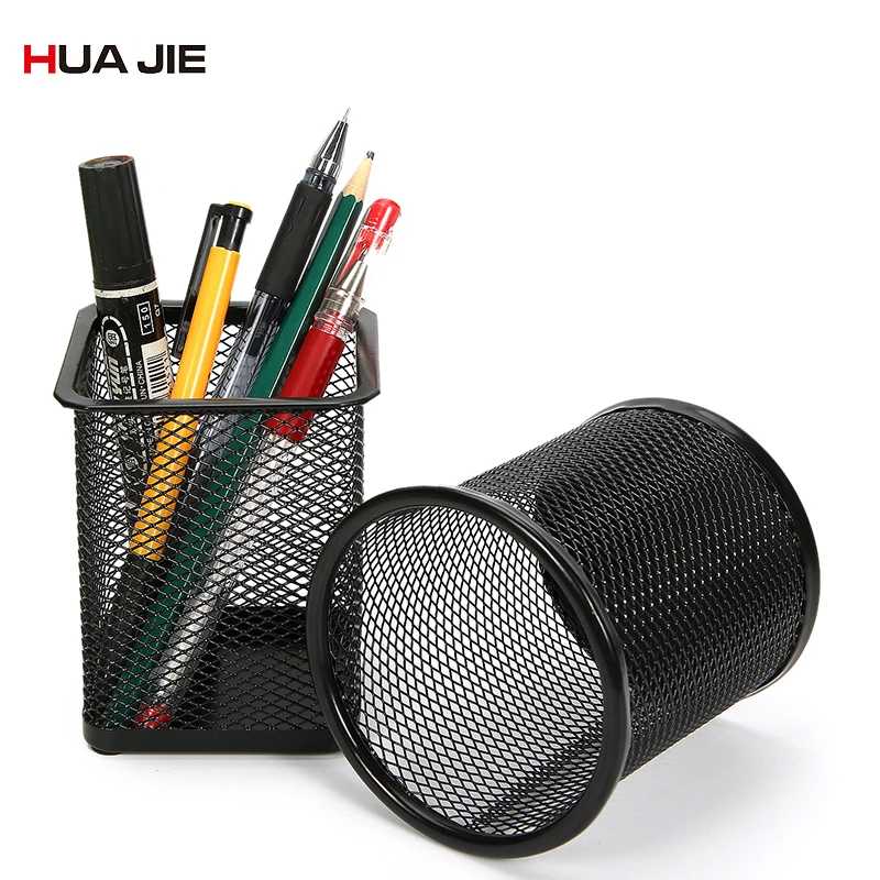 

Office Organizer Pen Storage Box Round Square Pen Pencil Holder Home Desk Stationery Container Student Gift Office Supplies H099