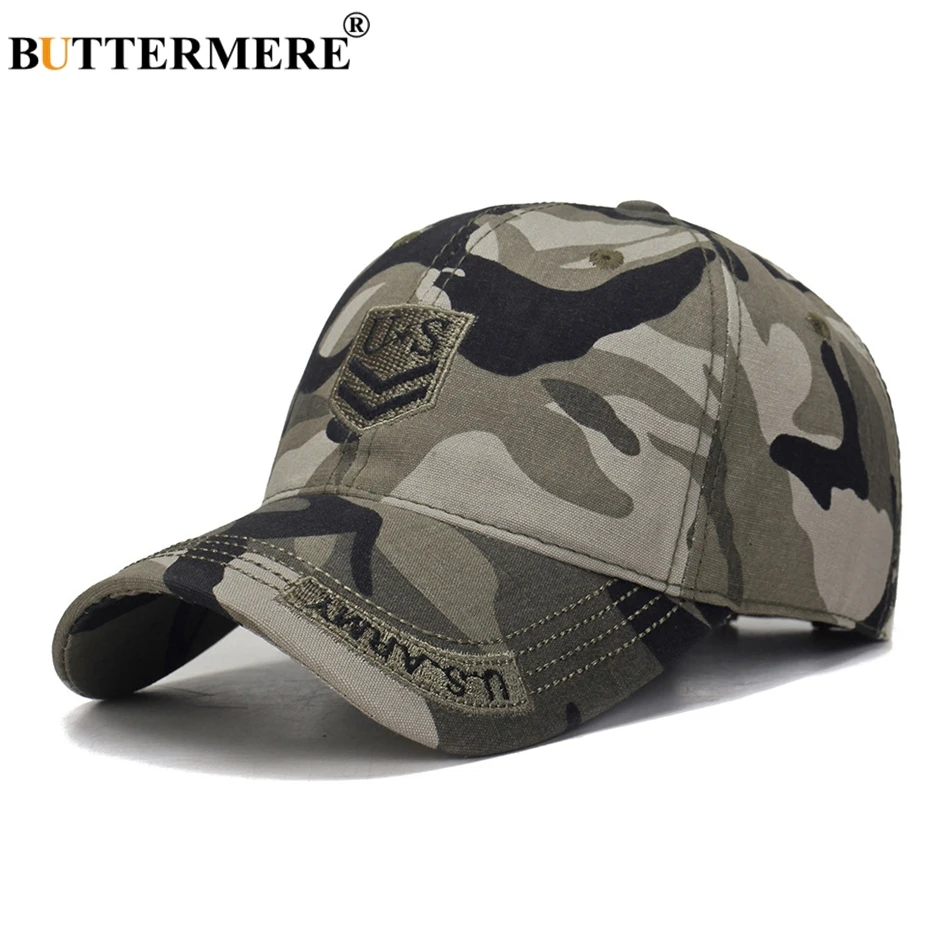 

BUTTERMERE Men Baseball Caps Camouflage Embroidery Baseball Caps Male Summer Outdoors Cotton Adjustable Army Snapback Caps 2019