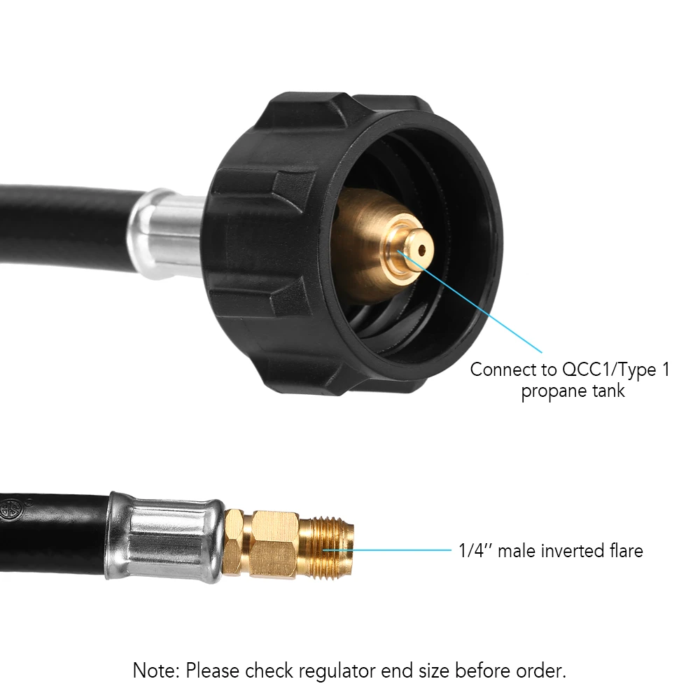 12inch Pigtail Propane Hose Rv Auto Changeover Hose Qcc1 Connector With Type 1 Connection X 1 4 Inch Inverted Male Flare Outdoor Stoves Aliexpress