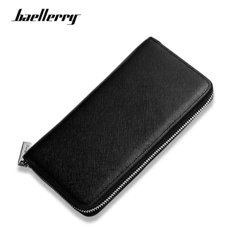 

Baellerry Simple Leather Wallet Men Long High Quality Purse Male Fashion Casual Zipper Clutch for Business