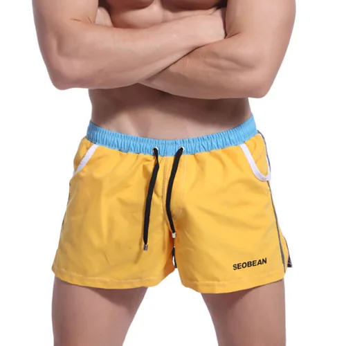 male color block decoration shorts pocket font b lounge b font pants male beach pajama pants