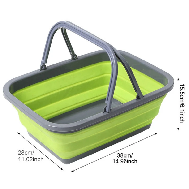 المحمولة للطي البلاستيك مربع دلو أدوات تنظيف سلة الغسيل تخزين المياه حوض الخضار الفواكه سلة اكسسوارات G