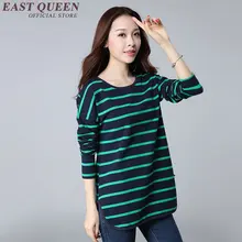 Для женщин рубашка с длинным рукавом в полоску Для женщин s Длинные рукава Топы модные женские туфли повседневные на осень-зиму Топы AA2972 Y