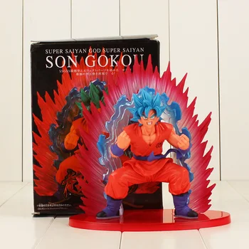 

20cm Son Goku action figure model toy Dragon Ball Z Super Saiyan SSGSS Cho Shin Gi Den Kaioken Blue Collectible model for boys