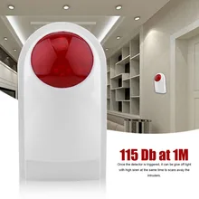 115 дБ Сигнализация наружная Водонепроницаемая Вспышка Сирена звук стробоскоп Вспышка Сирена для Wif GSM PSTN домашняя охранная сигнализация