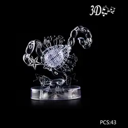 3D Crystal Puzzle Созвездие скорпиона модель с светодиодный мигающий свет головоломки сборки DIY