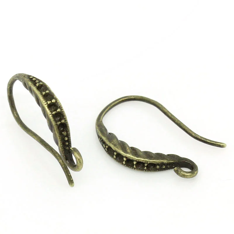 

8SEASONS Copper Earring Wire Hooks Antique Bronze (Can Hold ss4 Rhinestone) 18mm x 14mm( 6/8"x 4/8"),5Pairs (B28279)