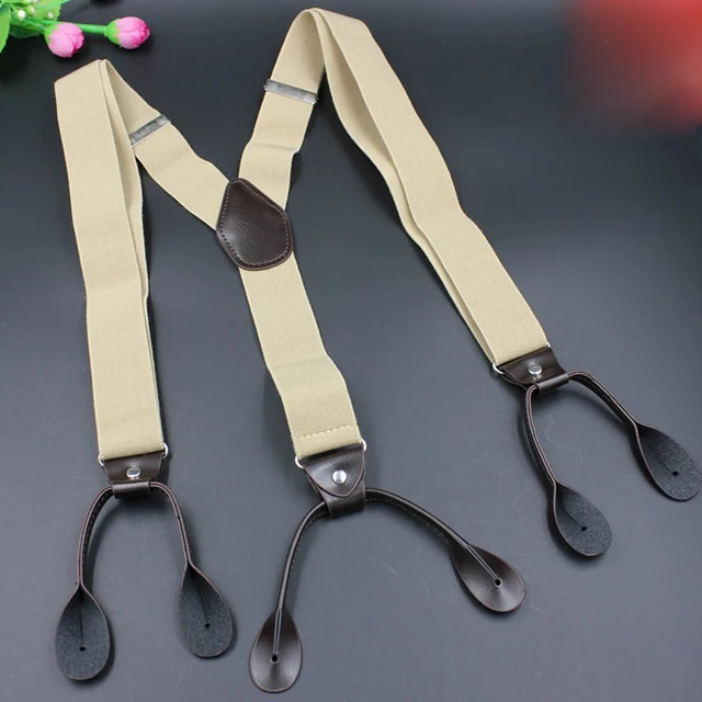 OnnPnnQ Fashion Men Button Suspenders Y back Adjust High Quality