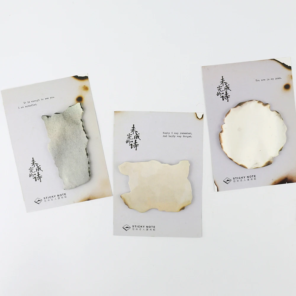 

30 Sheets Creative Notice Sticker Unfinished Poetry Memo Pad Sticky Notes School Office Supplies Notepad