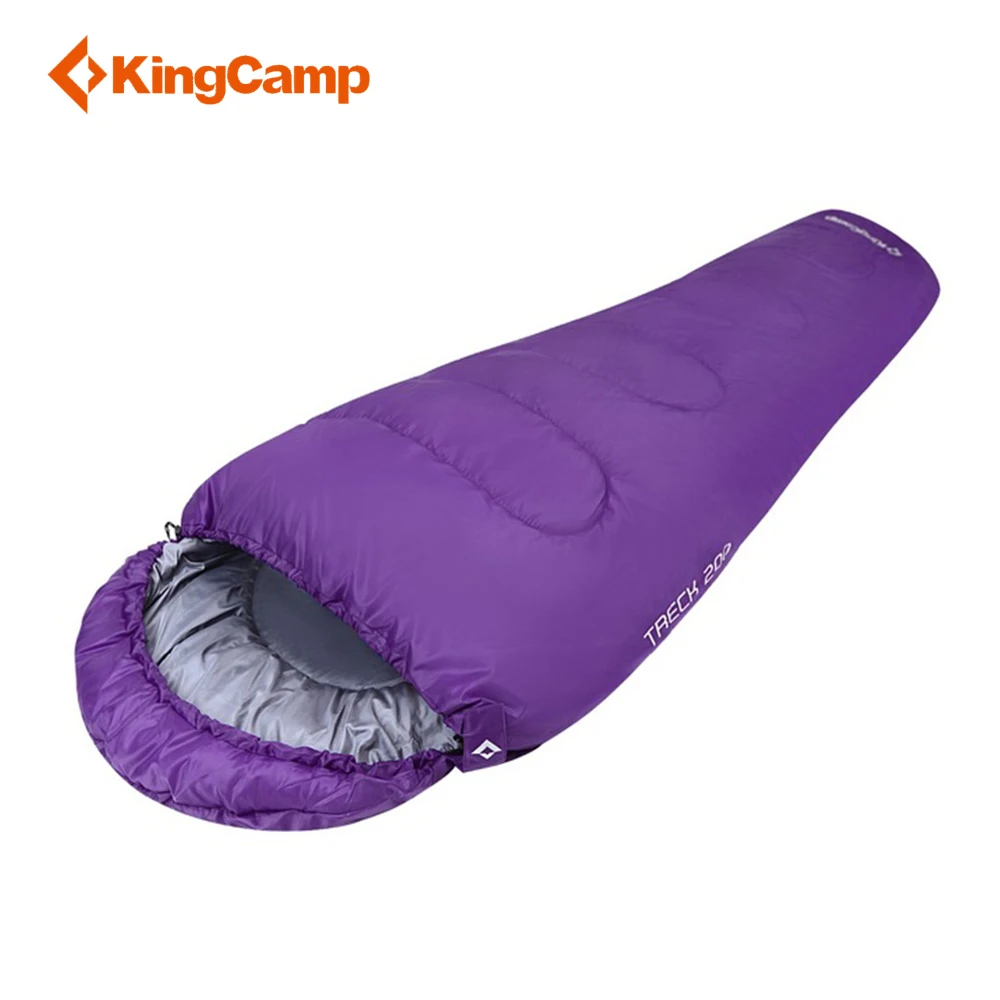 

KingCamp Mummy Cotton Sleeping Bag Outdoor Adult 4 Season Splicing Single Lazy Sleeping Bags 215*80cm Treck 200 for Camping