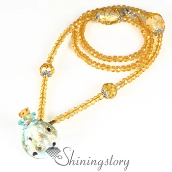 

round glitter perfume sample vials murano glass diffusing necklace essential oil diffuser necklaces wholesale essential oils